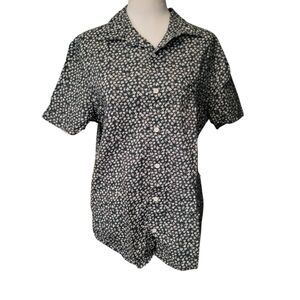 Goodfellow Floral Button Down Shirt Green sz M